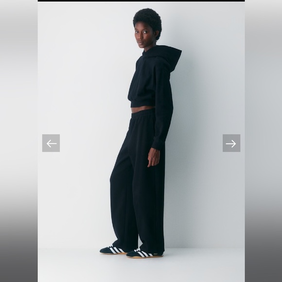 Zara Black Cropped Sweater with Hoodie - Picture 5 of 5